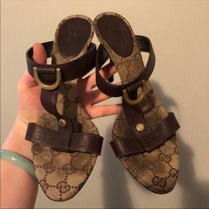 Used Authentic Gucci Heels Strappy Logo Stilettos